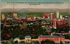 Postcard Aerial Red Mountain Ramsey High School Birmingham Alabama AL 1952  N399 picture