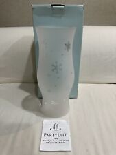 PartyLite Snowy Nights Snowflakes Hurricane Glass Only P7610 picture