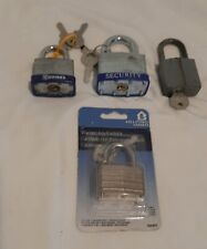 lot of 4 keyed padlocks 2 New + 2 Preowned  picture