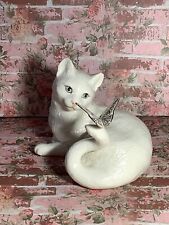 SALE$30 Lenox “Enchantment” Fine Ivory China Cat W/Butterfly on Tail ~ 24k Gold picture