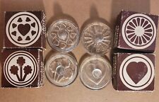 4 Vtg Vienna Glass COOKIE STAMPS Alfrede Knobler & Co W/ Boxes picture