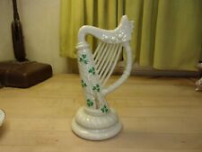 Vintage Belleek Irish Shamrock Harp 8.5