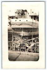 c1918 WWI USS Princess Matoika Dry Dock Troop Transport Ship RPPC Photo Postcard picture