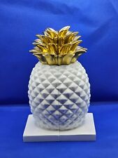 Threshold Heavy White & Gold Pineapple Bookend Home Decor picture