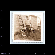 Vintage Square Photo MAN HOLDING DUCKS KILLED HUNTING picture