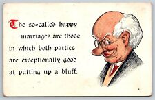 Postcard Art Happy marriages both parties put up a good bluff 39 picture