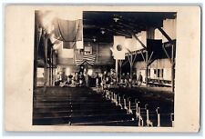 c1910's YMCA Interior WWI US Army Japan Allies Flag Military RPPC Photo Postcard picture