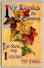 Ivy Leaves For Constancy Cling to Thee Poem Poetry Antique Postcard c1910s picture