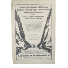 Vintage 1927 Raymond & Whitcomb Fjords of Norway Ad Advertisement picture