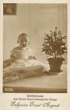 c1909 RPPC German Royalty, Erbprinz Prince Ernst August & Christmas Tree picture
