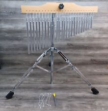 Aluminum Alloy Wind Chime With Wood Base Silver Color And Tripod Stand 25 Tones  picture