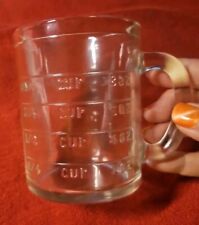 VINTAGE HAZEL ATLAS ◇ 1 CUP CLEAR GLASS EMBOSSED DRY MEASURING CUP picture