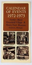 1972-73 Greenfield Village Henry Ford Museum Michigan Calendar Vintage Brochure picture