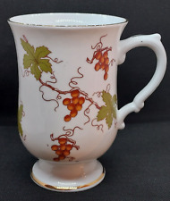 Vintage Royal Victoria Fine Bone China Mug - Grapes & Vines - 4.5