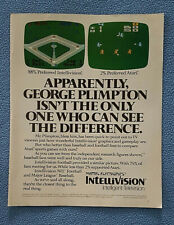 1982 Print Ad Mattel Intellivision Video Baseball Game Geo. Plimpton 8.5