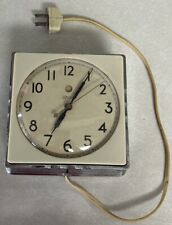 Vintage 1930s Telechron Ivory/Chrome Electric Clock Model 2F01 For Parts picture