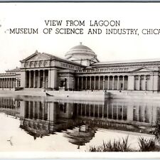 c1940s Chicago Museum Science Industry RPPC Lagoon Real Photo Architecture A75 picture
