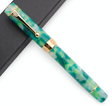 2021 Jinhao 100 Resin Fountain Pen 18KGP Golden Plated M Nib 0.7mm Ink Pen picture