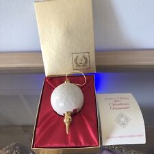 Lenox 1982 First Annual Christmas Ornament Ivory China Ball  24K Gold picture