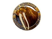 Anchorage Alaska Fur Rondy Rendezvous 1984 Walrus Booster Metal Pin picture