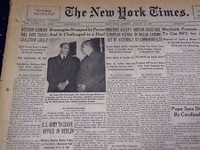 1949 AUGUST 14 NEW YORK TIMES - BRAMUGLIA DROPPED BY PERON - NT 2993 picture