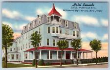 WILDWOOD BY THE SEA NEW JERSEY HOTEL SEASIDE VINTAGE LINEN POSTCARD TICHNOR picture