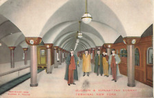 Postcard Hudson & Manhattan Subway Terminal NY Conductor Rail 1909 Antique 285 picture