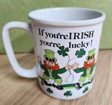 “If You’re Irish You’re Lucky” Irish Leperchaun And Shamrock Coffee Mug picture