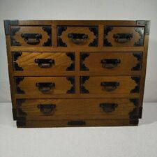 Vintage Japanese Wooden Small Tansu Chest Drawer Cabinet Box W:n picture