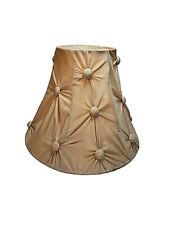 Vintage Cream Colored Bell Shaped Tufted Button Lamp Shade picture
