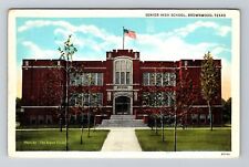 Brownwood TX-Texas, Senior High School, Antique Vintage Souvenir Postcard picture