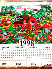 Vtg. 1998 Fall Farm Calendar Kitchen Tea Towel picture