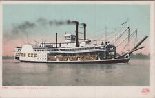 c1905 A Mississippi River Steamboat with Smoke Underway Postcard UNP 4805.3.5 picture
