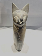 Hand  Carved Cat  Stone Figure  6 Inches picture