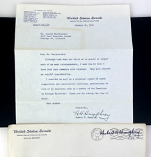 1963 HUBERT HUMPHREY LETTER VP US Senator Minnesota Foreign Relations Signed Vtg picture