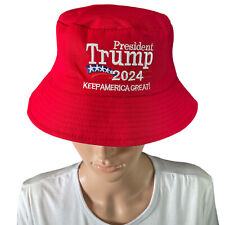 Donald Trump 2024 President Bucket Hat Keep America Great Again - Red picture