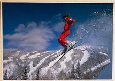 Steamboat Springs Colorado Ski Area Skier Catches Air 6x4 Postcard c1980 picture