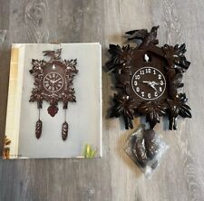 Large Vintage New Brown Nature Themed Cuckoo Clock Retro 15”x 12” picture