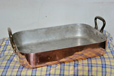 Vintage French Villedieu hammered copper roasting pan 36 x 26 cm picture