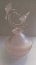 Frosted Pink, Art Deco, 3PC, Hummingbird Decanter picture