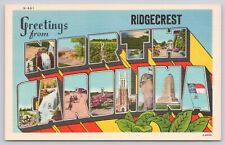 Greetings from Ridgecrest North Carolina NC Large Letters Vintage Postcard picture