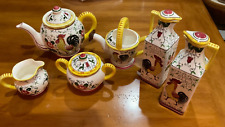 ucagco roosters and roses Misc Items water can, teapot, creamer, sugar oil vineg picture