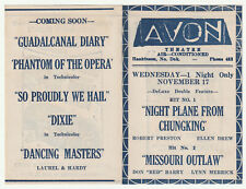 Avon Theatre, Hankinson, ND - November 17, 1943 Movie Advertising Pamphlet picture