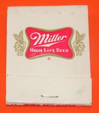 Miller High Life Vintage 20-Strike Beer Matchbook Full Unstruck picture