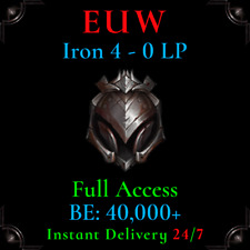 EUW Iron 4 LoL Acc League of Legends Low MMR Deranked Smurf 40k BE i4 0 LP - FA picture