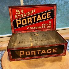 Vintage Portage Cigars Tin Counter Display Collectible Tobacco Storage picture