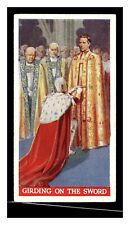 GIRDING ON THE SWORD #19 CORONATION MAJESTIES 1937 GODFREY PHILLIPS TOBACCO CARD picture