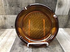 Vintage Antique Large Amber Glass Ashtray Cigarette Cigar 8 Inch CLEAN 🚬🔥 picture