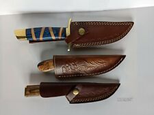 Lot of 3 Fixed Blade Knives with Decorative Handles and Sheaths L@@K picture