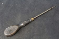 Antique George E. Gay Augusta Maine Ratcheting Flathead Screwdriver Screw Driver picture